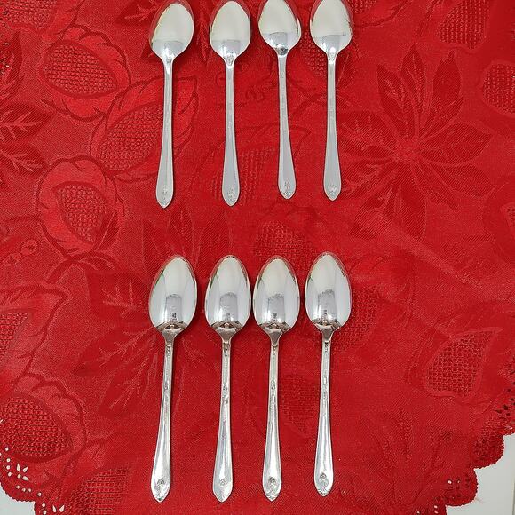 6 TeaSps 1940'S Wm ROGERS "EXQUISITE" TeaSpoons Silver Plated Beautiful - Picture 9 of 16